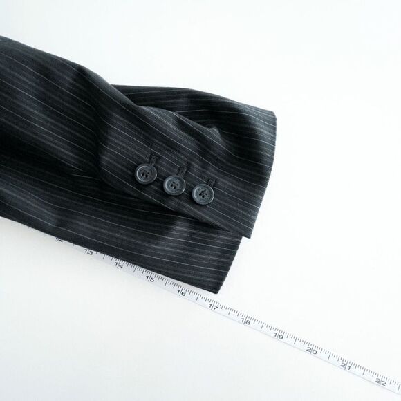 Anne Klein Women's Lined Blazer Suit Jacket Single Button Stripes Black Size 12 - Picture 8 of 8